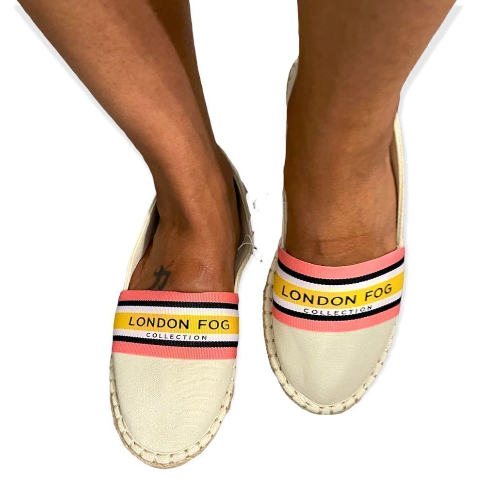 London Fog Collection Kariah Women’s Slip On Closed Toe Flat Espadrille 9W